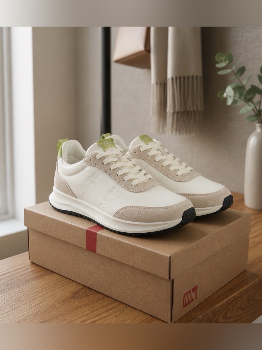 Fitflops F-MODE Flow Fabric/Suede/Leather Flatform Sneakers | Lemongrass | S 10